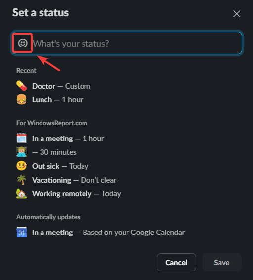 Выбор значка для статуса: пример иконки приёма у врача