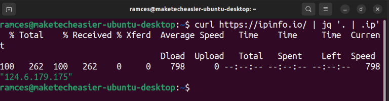 Терминал: отфильтрованный вывод ipinfo через jq
