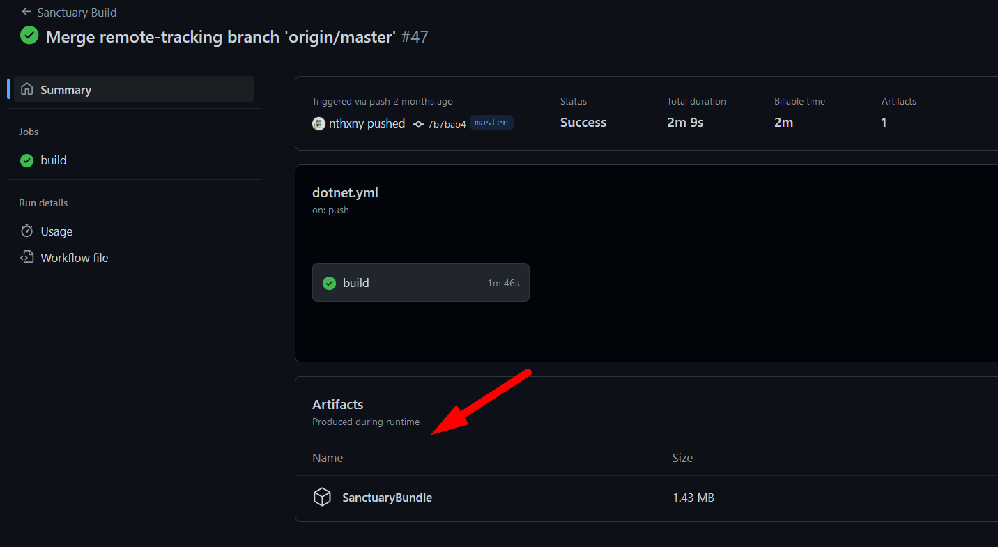 Скриншот: Список артефактов