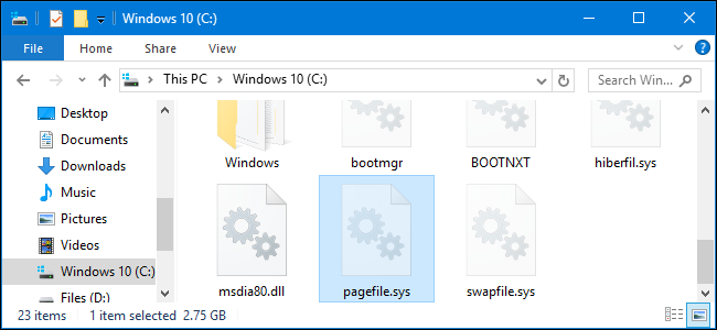 Очистка файла подкачки Windows при выключении
