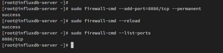 firewalld — порт 8086 добавлен