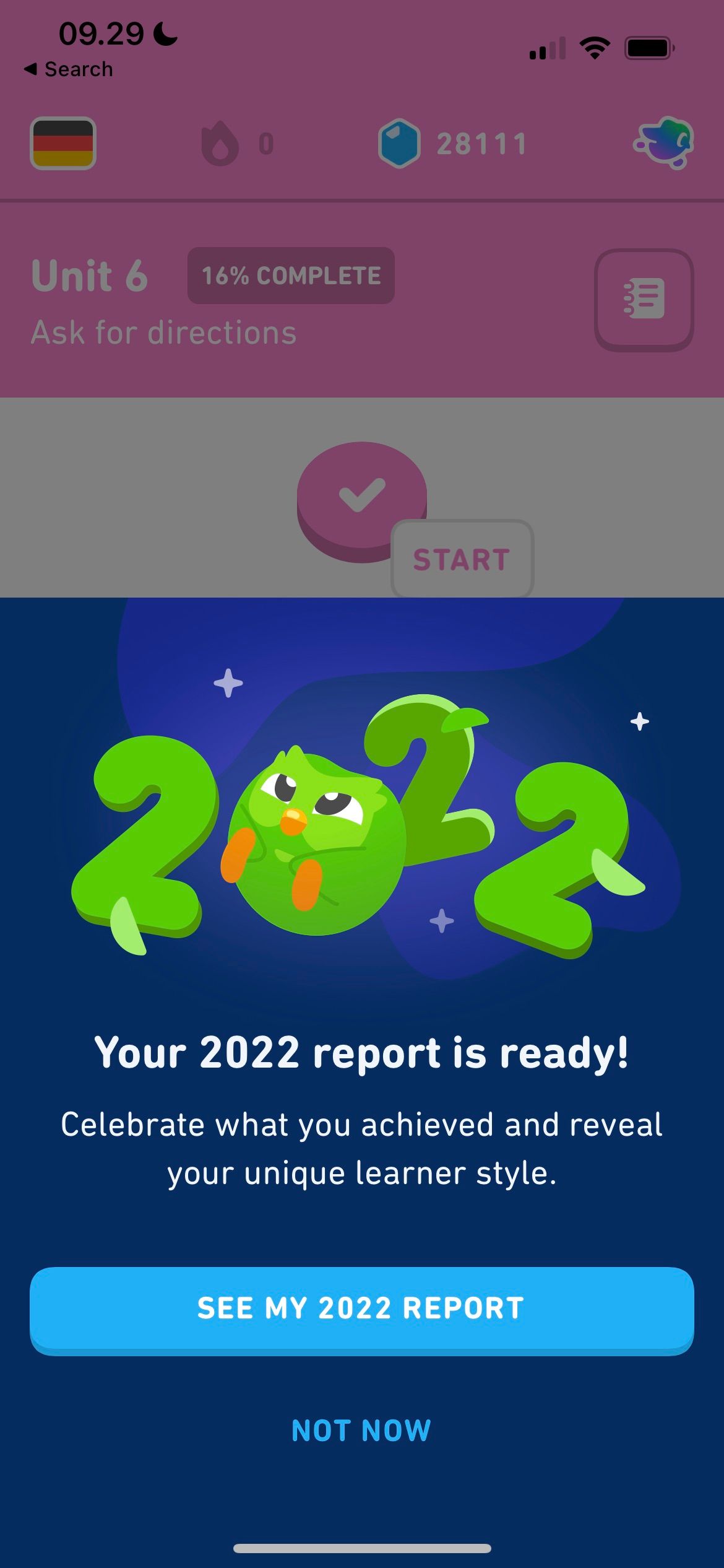 Скриншот годового отчёта Duolingo