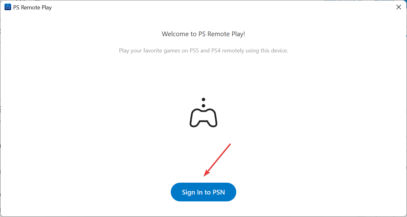 Вход в PSN через приложение Remote Play