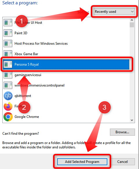 Добавление выбранной программы в Панель управления NVIDIA