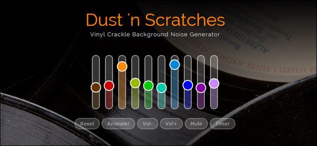 Интерфейс генератора Dust 'n Scratches на MyNoise