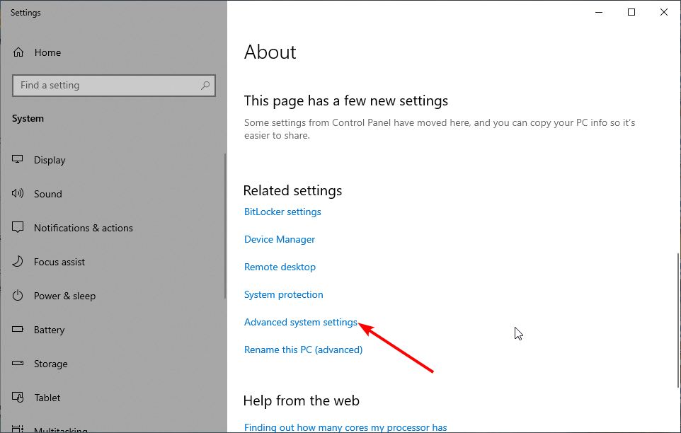 Дополнительные параметры системы — Windows