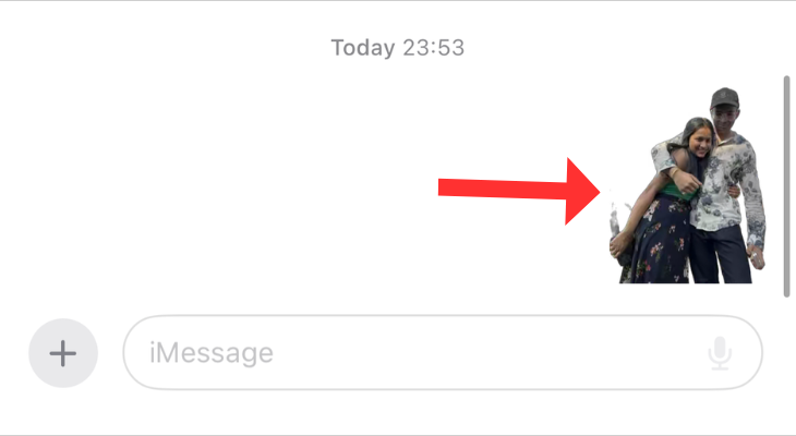 Анимированный стикер в чате Apple Messages