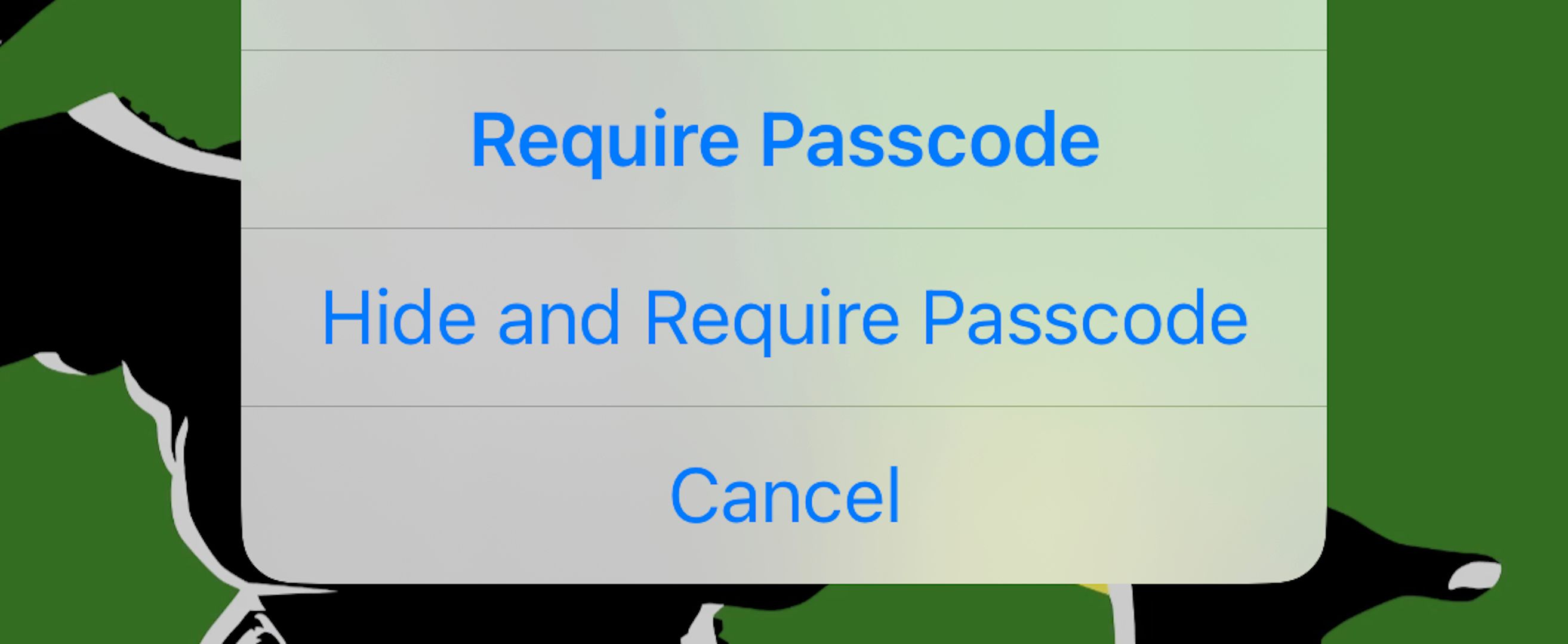 Настройка опции Скрыть и Требовать код на iPhone.