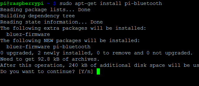 шаги настройки Bluetooth в Raspbian