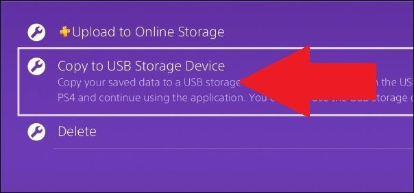 Копирование сохранений PS4 на USB-накопитель