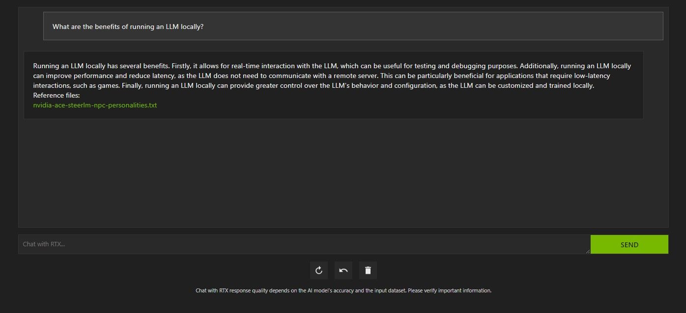 Использование Chat with RTX как обычного чат‑бота