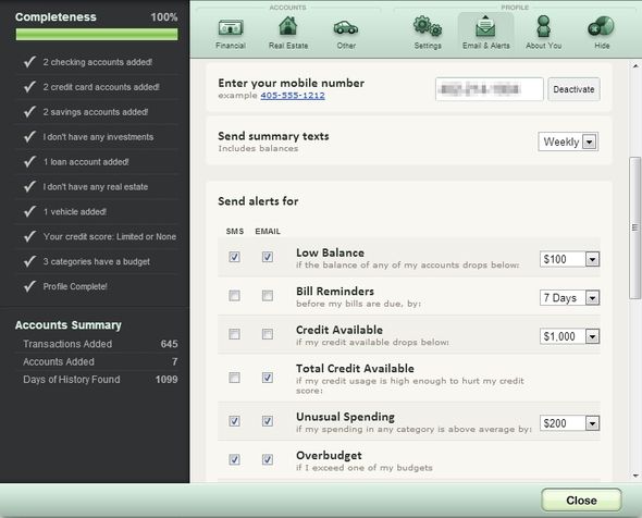 Бюджетирование и уведомления о транзакциях