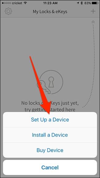 Выбор производителя Kwikset в списке устройств