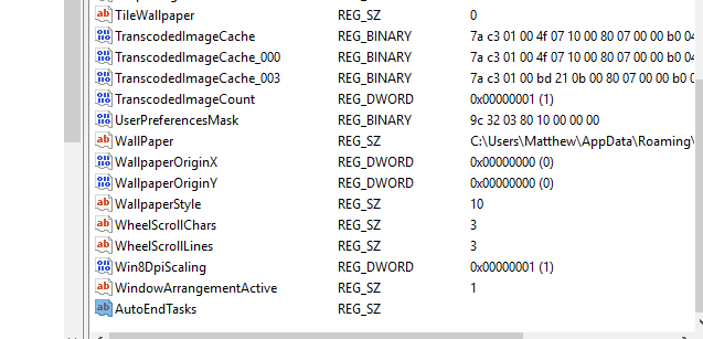 Создание строкового параметра AutoEndTasks в реестре