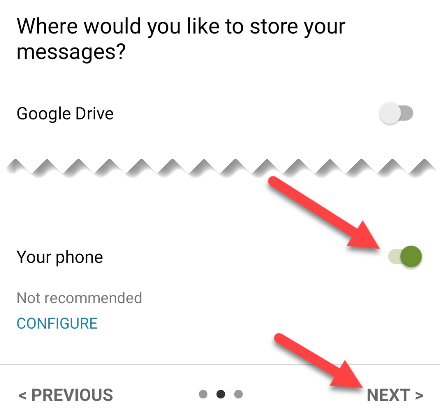 Choose where to store backup.