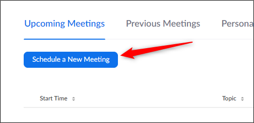 Кнопка Schedule A New Meeting