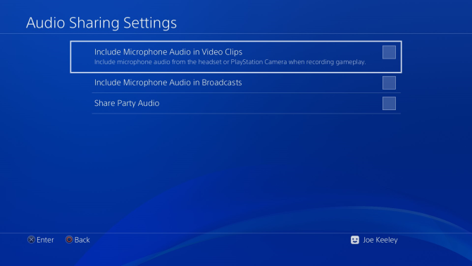PS4 Audio Sharing Settings
