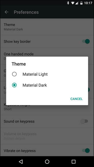 Опция Show key border — границы между клавишами