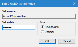 Окно редактирования DWORD, ввод HEX‑кода