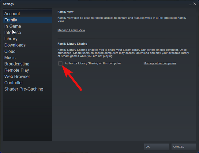 Check the authorize checkbox