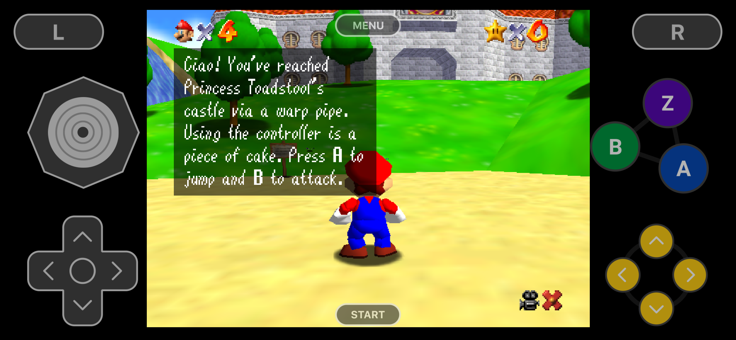 Super Mario 64 на iPhone в Delta.