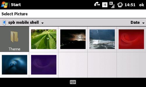 Выбор фона в оформлении Lifestyle Spb Mobile Shell 3