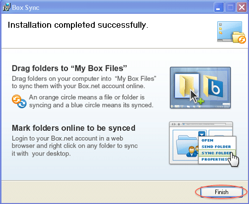 Box интерфейс синхронизации