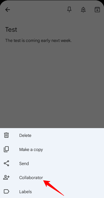 Экран добавления коллаборатора