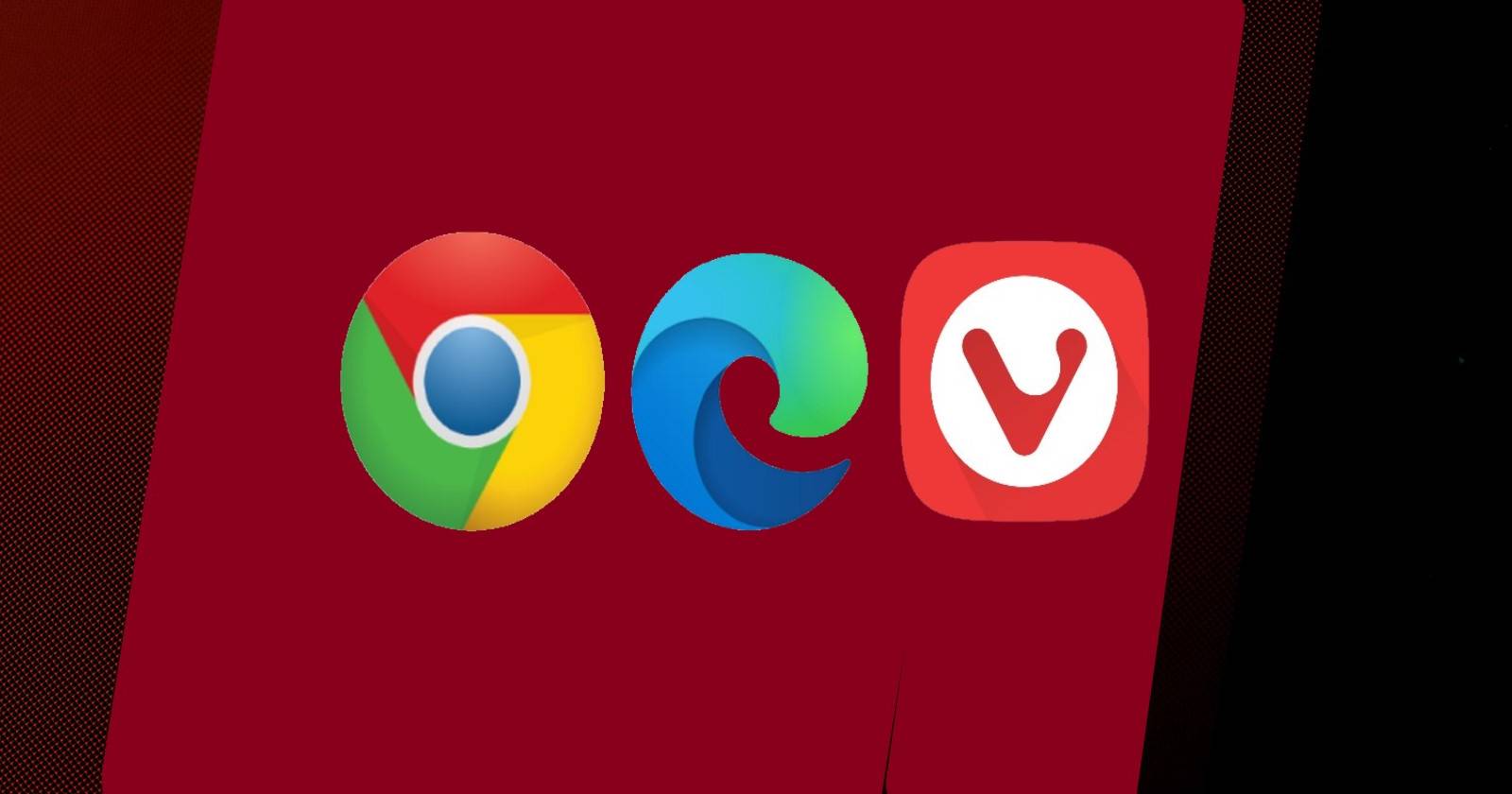 Окна браузеров Chrome, Edge и Vivaldi на мониторе