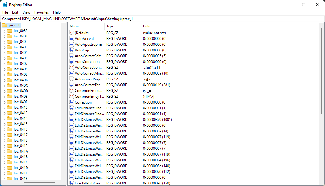 Путь в реестре для включения хоткея панели эмодзи