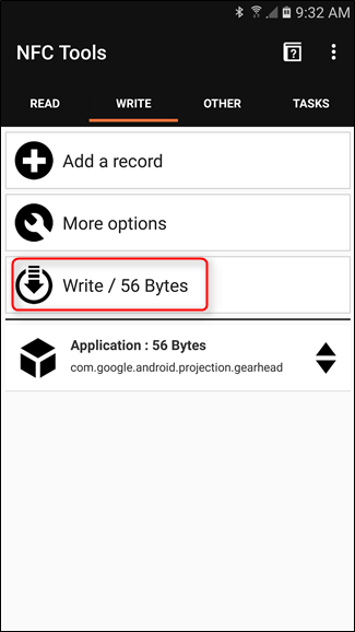 Процесс записи метки на Android