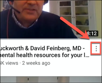 Меню с опциями видео и кнопкой «Отписаться»