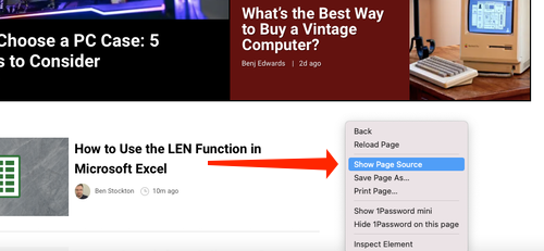 Нажмите Показать исходный код
