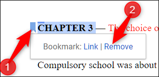 Опция «Удалить» для закладки