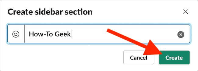 Нажмите кнопку «Create» чтобы создать раздел