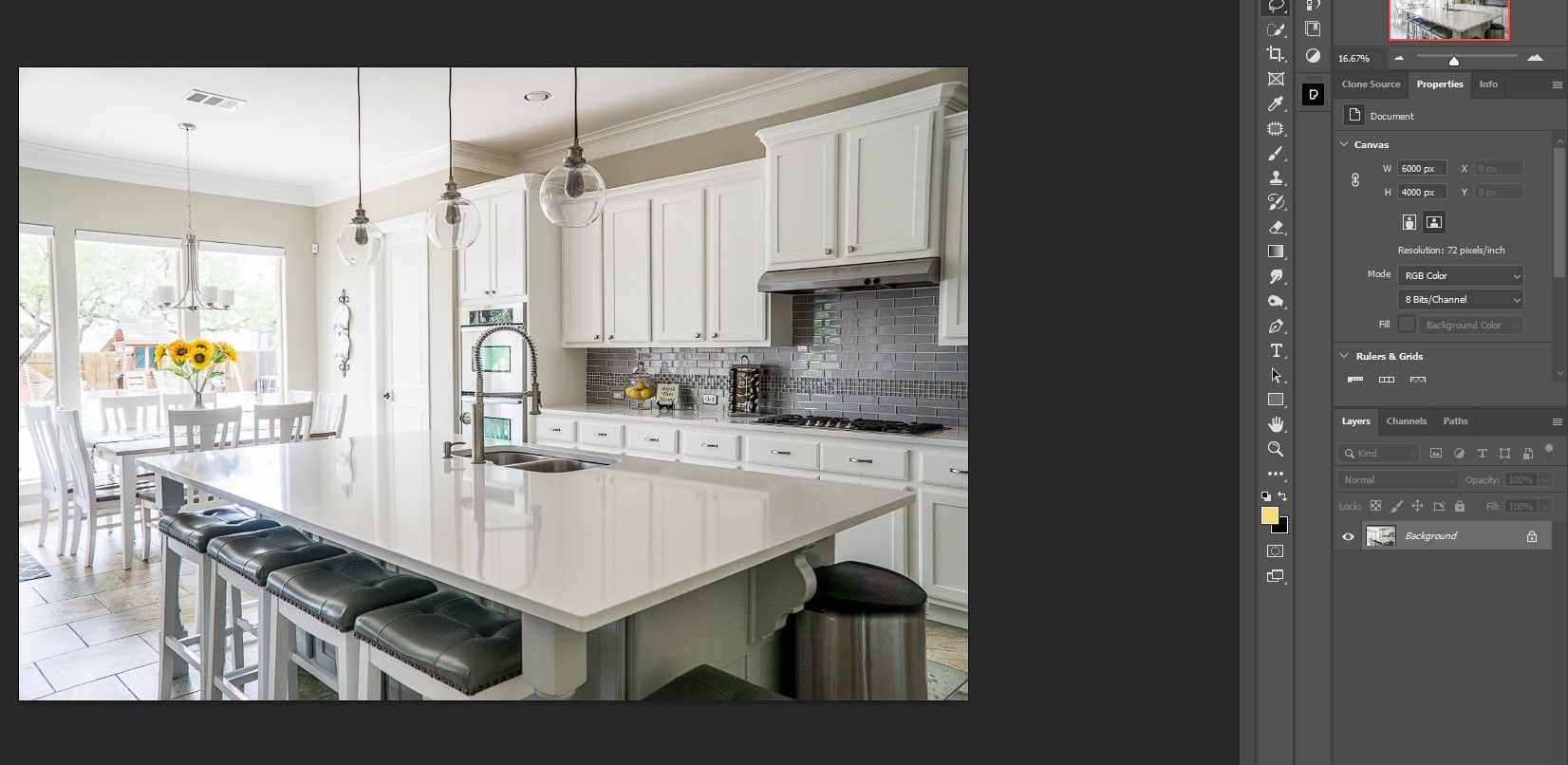 Кухня до обработки