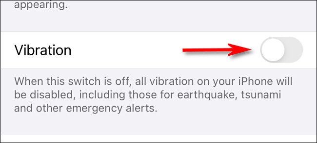 Переключатель «Вибрация» в настройках iPhone