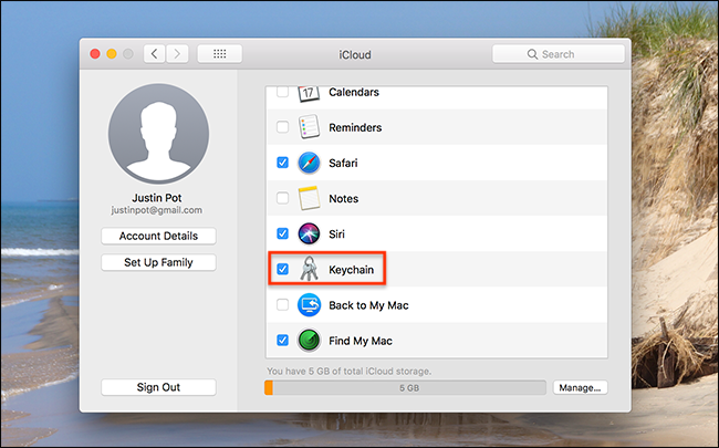 Настройка синхронизации ключей в iCloud в macOS