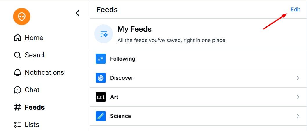 Страница редактирования списков лент с кнопкой сохранения изменений.