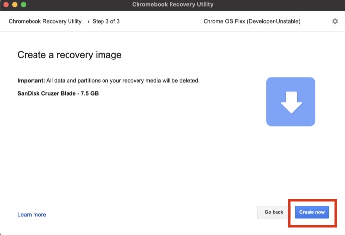 create chrome os flex usb drive
