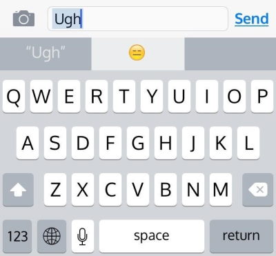 Клавиатура с иконкой эмодзи на iPhone