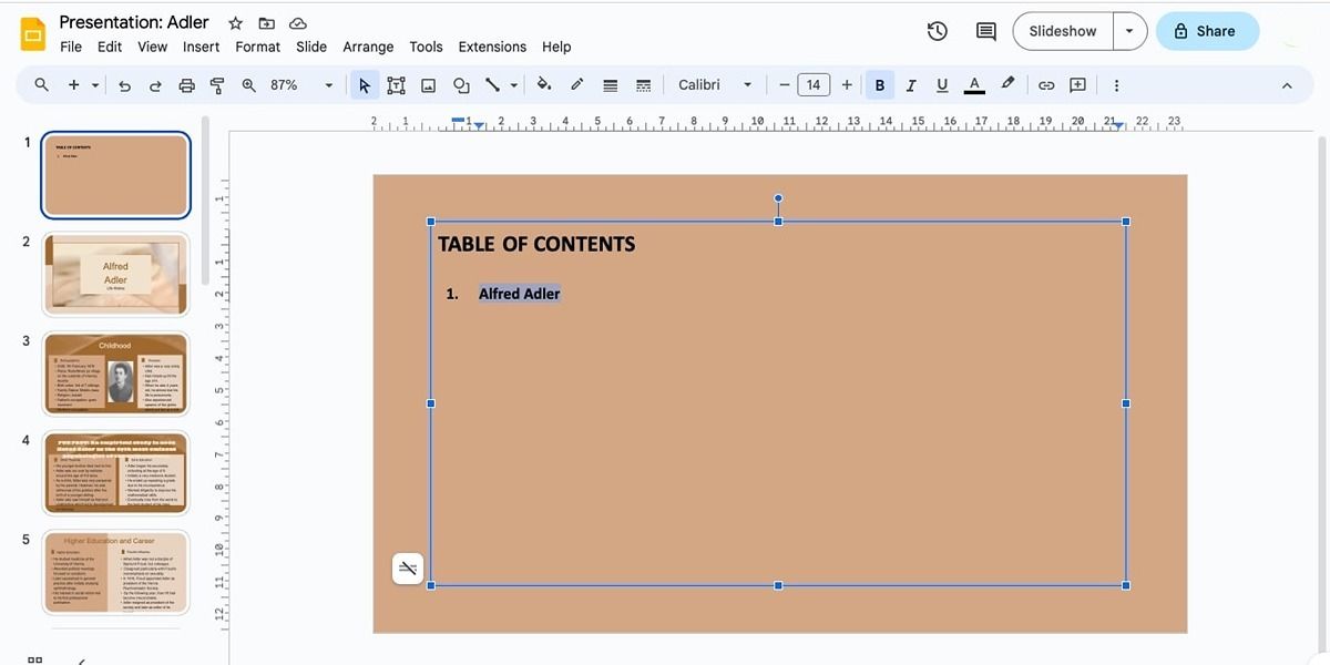 Ввод и выделение пользовательского названия для слайда