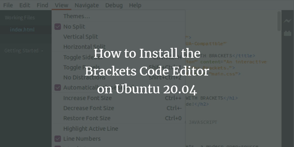 Установка Brackets на Ubuntu 20.04