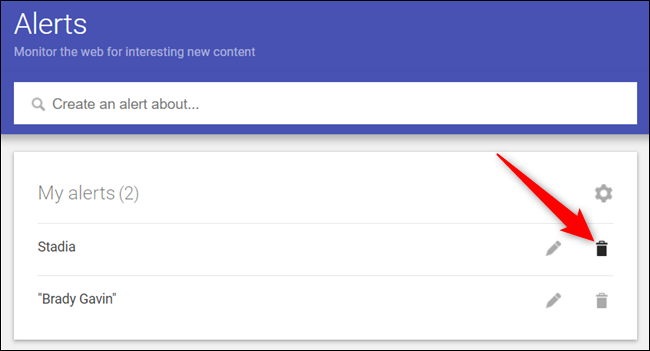 Удаление оповещения через значок корзины