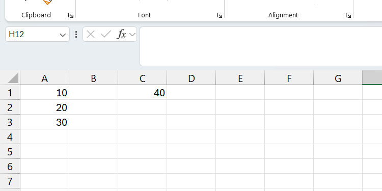 Пример данных в Excel.
