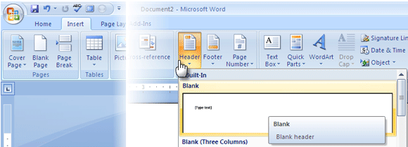 Вставка колонтитула и изображения