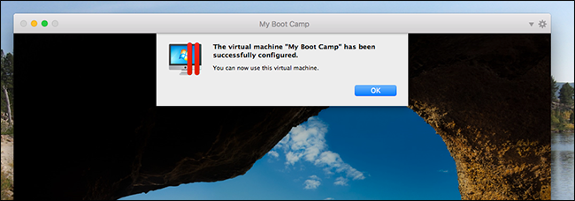 Parallels уведомляет, что конфигурация завершена