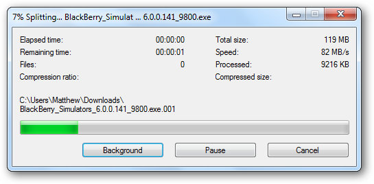 Изображение: процесс разбиения файла