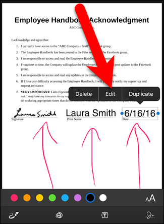Кнопка Редактировать для изменения текстового поля