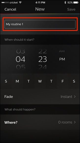 Переименование рутины перед настройкой